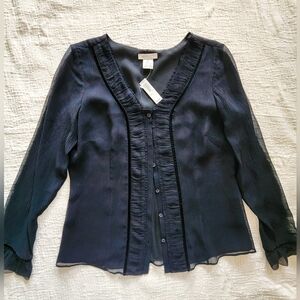 Harold's Black Sheer Blouse